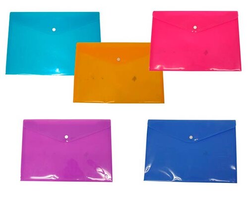 FUNDA BROCHE A4 PP NEON SURTIDO-PACK 10U