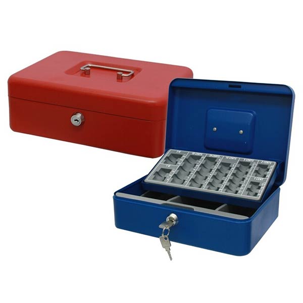CAJA CAUDALES GRANDE CON BANDEJA PARA MONEDAS