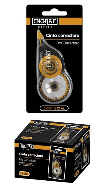 CORRECTOR CINTA 5MMX12M OFFICE CLUB - CAJA 24U