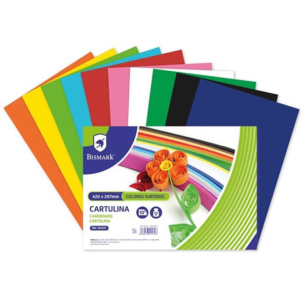 CARTULINA A3 COLORES SURTIDOS 10H BLOCK MANUALIDADES
