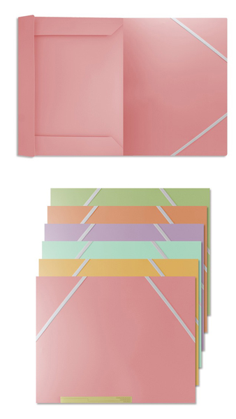 CARPETA GOMAS/SOLAPAS A4 PP COLORES PASTEL - PACK 36U