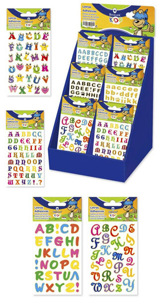 ETIQUETAS ADHESIVAS 8X16CM LETRAS SURTIDAS-CAJA 60