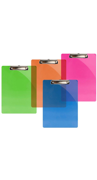 TABLERO PINZA 23X31CM PLASTICO COLORES SURTIDOS-CAJA 4