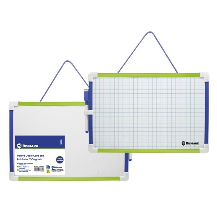 PIZARRA DOBLE CARA C/ROTU-LISA/CUADRADOS 30X20