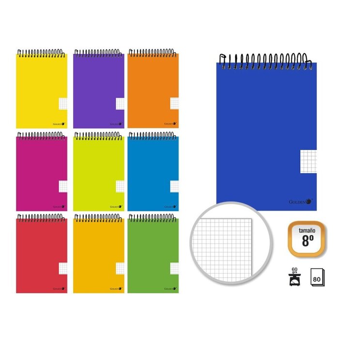 BLOCK NOTAS 1/8 4X4 CPA 80H PP PACK 10U GOLDEN