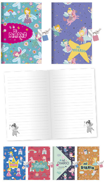 DIARIO CON CANDADO BRILLANTINA LITTLE PRINCESS