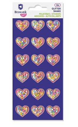 PEGATINAS CORAZONES EN RELIEVE INTERIOR CONFETTI COLORES