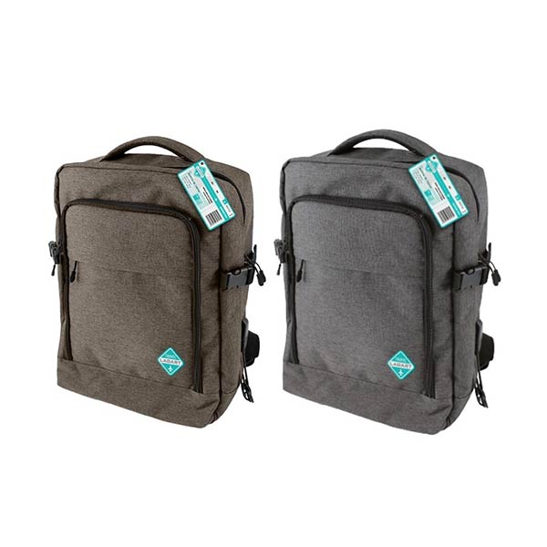 MOCHILA VIAJE CABINA GRIS O MARRON SURTIDAS 40X15X30CM