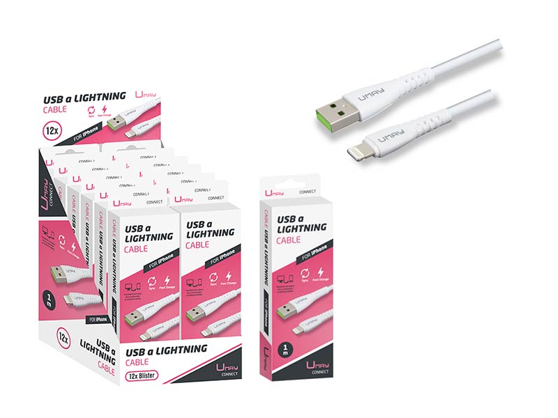 CABLE CARGADOR IPHONE USB A LIGHTNING(1 METRO)UMAY