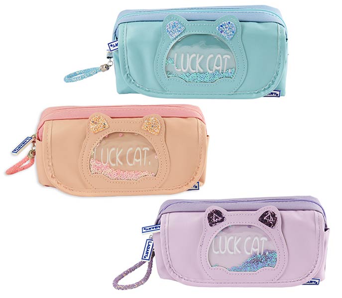 PORTATODO INFANTIL 20X9X6CM GATITO CON BRILLOS