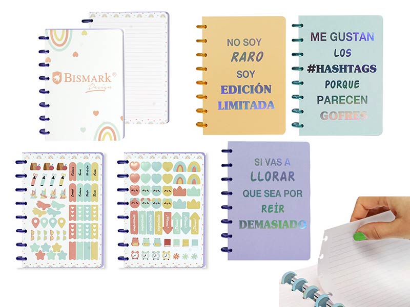 CUADERNO A5 INTELIGENTE CON FRASE + PEGATINAS - EXP. 12