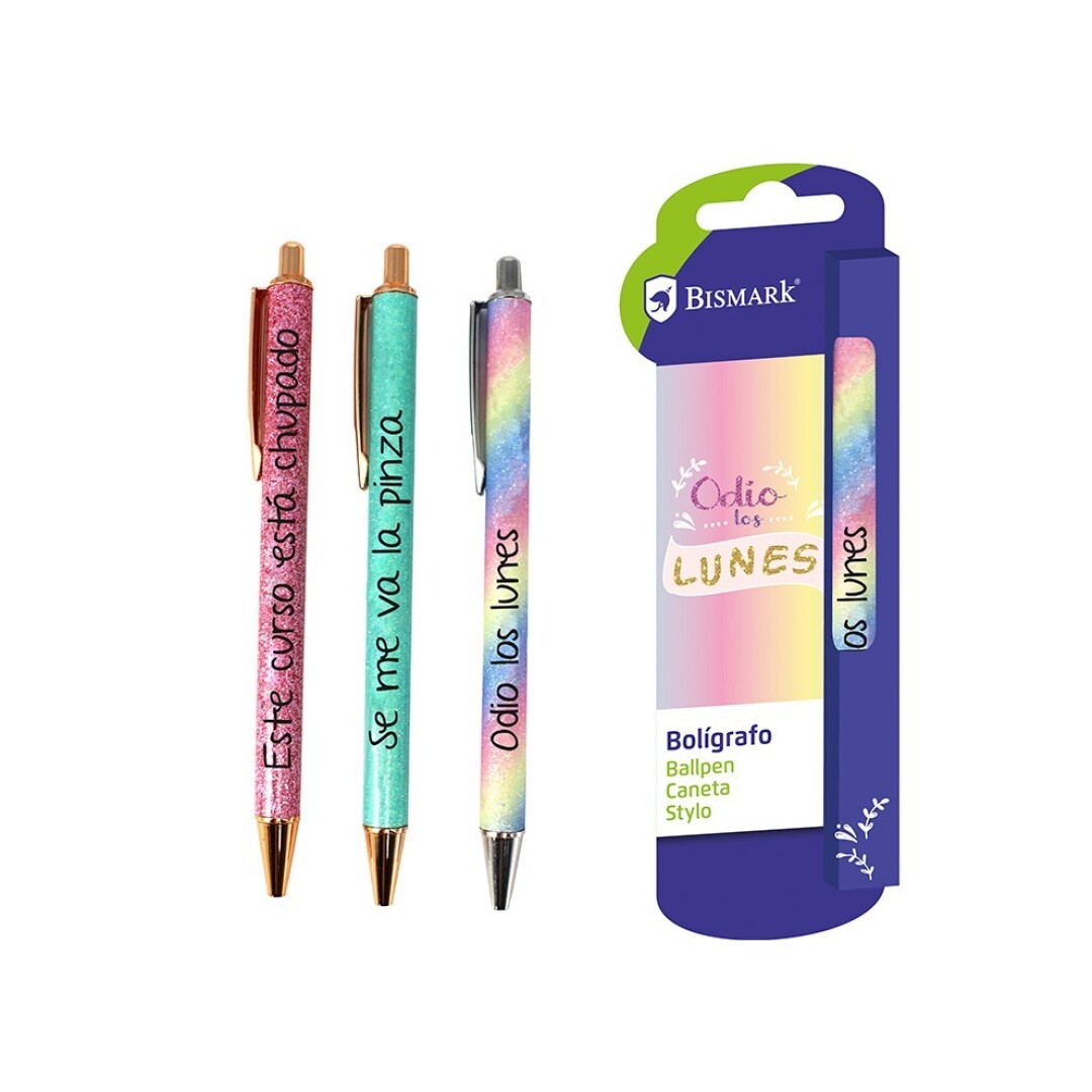 BOLIGRAFO GLITTER CON MENSAJE SURTIDOS - BLISTER