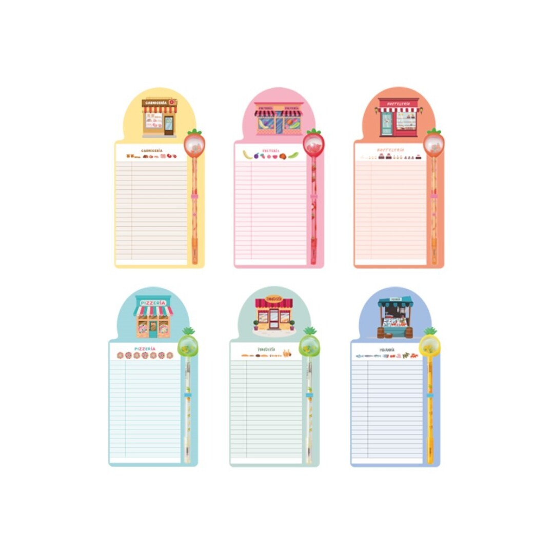 CUADERNO IMANTADO LISTA COMPRA CON BOLI MODELOS-6 MODELOS