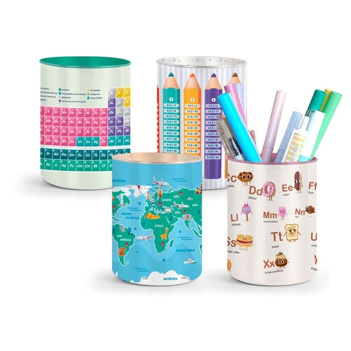 CUBILETE METAL ESCOLAR 10X14,5X10CM SURTIDOS