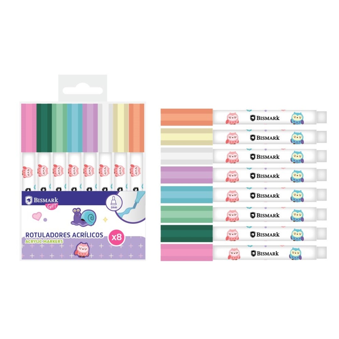 BLISTER 8 ROTU ACRILICO PASTEL KAWAII