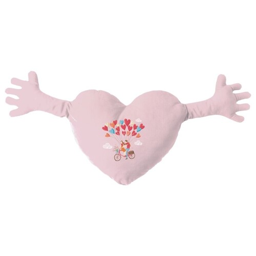 COJIN LOVE FORMA CORAZON CON BRAZOS MIDE 85X40CM SUPERSOFT
