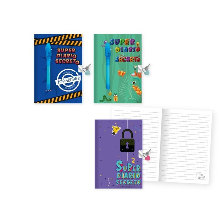 DIARIO C/ CANDADO Y BOLI TINTA INVISIBLE AGENTE SECRETO