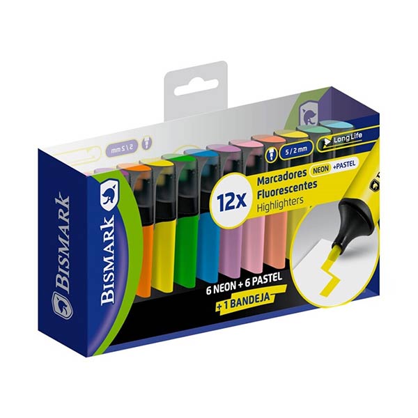 ROTU FLUOR SURTIDOS 12U SET DE MESA BANDEJA NEGRA BISMARK