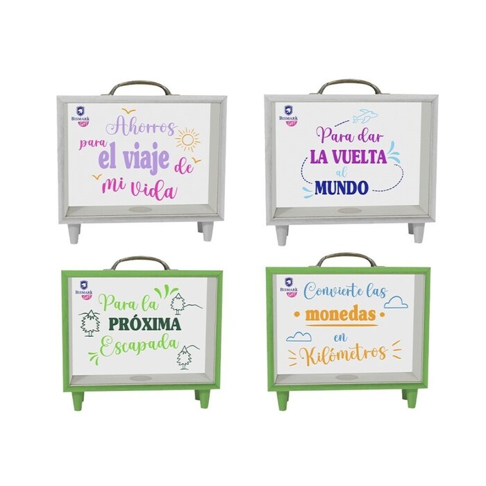 HUCHA RECTANGULAR VIAJERA FRASE CON ASA