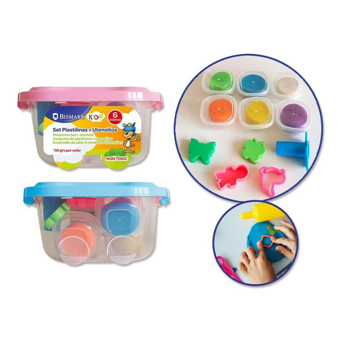 CAJA PLASTILINA + UTENSILIOS 6 COLORES SURTIDOS