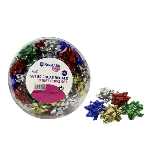 SET 50 COCAS REGALO 2.5CM COLORES METALIZADOS