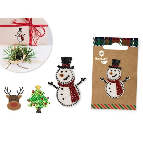 PEGATINA DECORATIVA NAVIDAD C/DIAMANTITOS PARA REGALOS