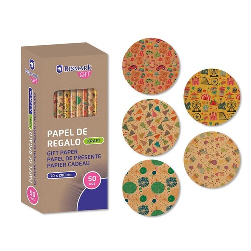 PAPEL REGALO TODO A�O 0,7X2 COMICS SURTIDO - CAJA 50U