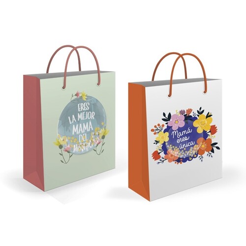 BOLSA PAPEL MAMA 190GR 26X32X10CM 2 DISEOS SURTIDOS