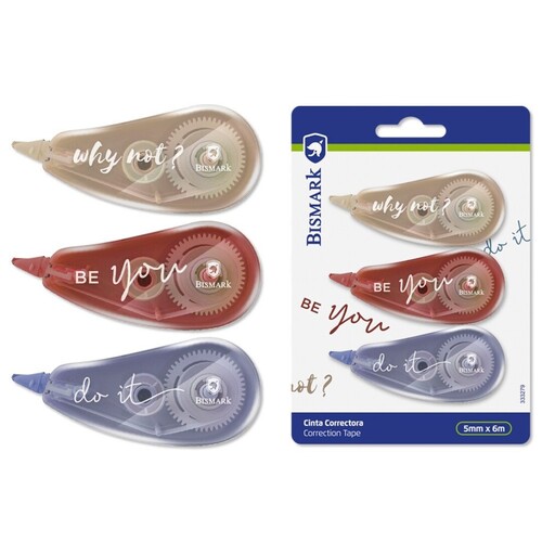 CORRECTOR CINTA 5MMX6M BE YOU C/FRASE BISMARK - 3U BLISTER