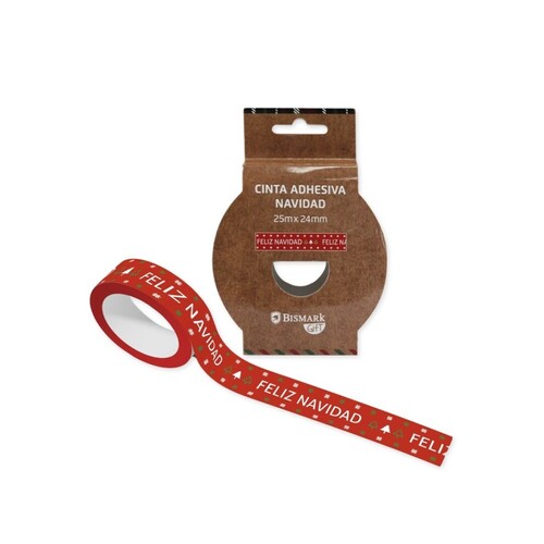 CINTA ADHESIVA DECORADA NAVIDAD 24MMX25M ( WASHI TAPE )