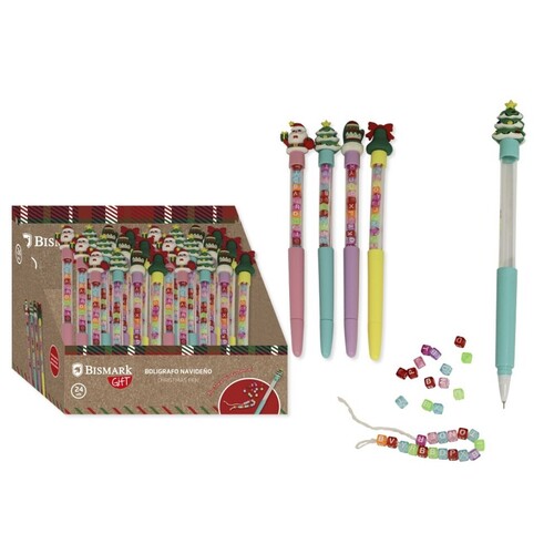 BOLI C/LETRAS INTERIOR NAVIDAD PARA HACER PULSERA - EXP 24