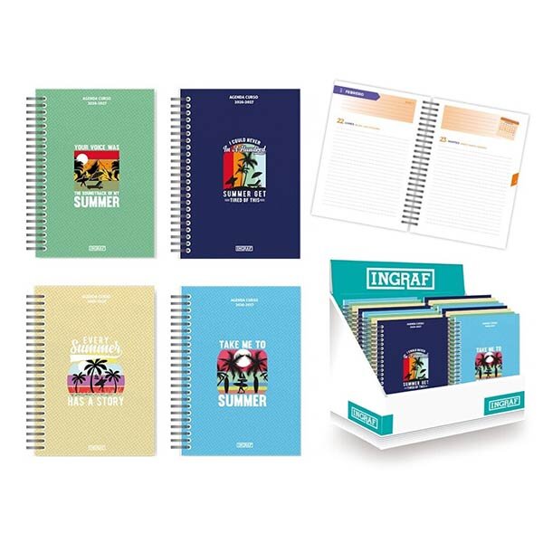 AGENDA ESCOLAR A6 DP 26-27 TAPA CARTON SURTIDAS