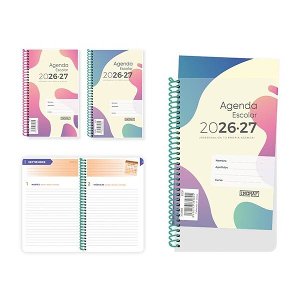 AGENDA ESCOLAR A6 DP 26-27 PERSONALIZABLE TAPA PLASTICO PP