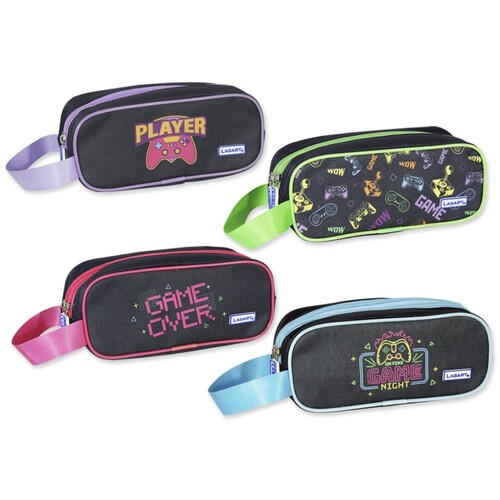 PORTATODO DOBLE RECTANGULAR C/ASA GAMER GLOW IN THE DARK