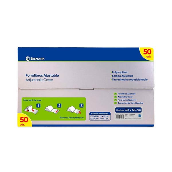 FORRO LIBROS PVC 30 X 53CM 0.7 MICRAS C/ADHESIVO 50U CAJA