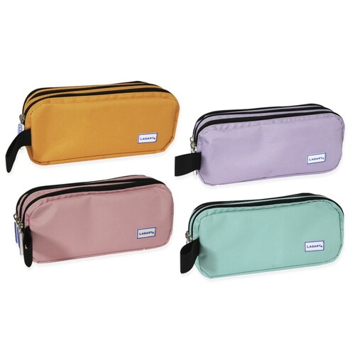 PORTATODO TRIPLE ZIPPY C/ASA COLORES PASTEL SURTIDOS