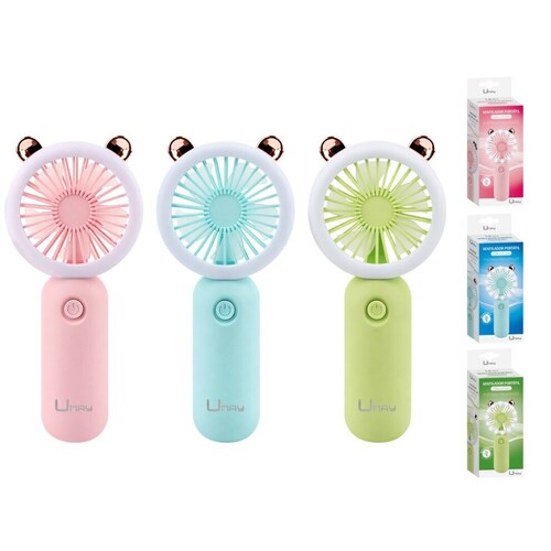 VENTILADOR PORTATIL LUZ LED COLORES SURTIDOS