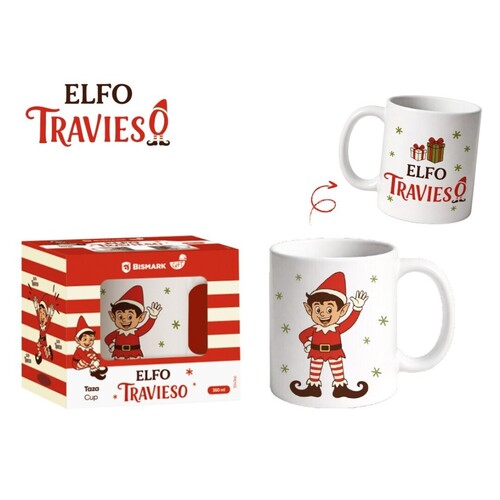TAZA 350ML CERAMICA ELFO TRAVIESO