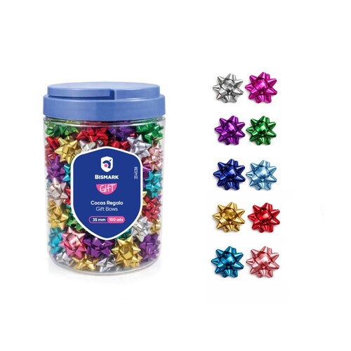 BOTE 100 COCAS REGALO 3,5CM COLORES SURTIDOS