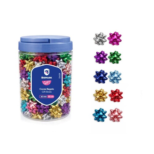 BOTE 50 COCAS REGALO 6CM COLORES SURTIDOS