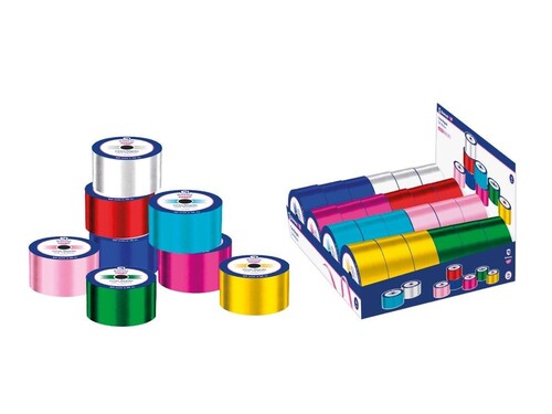 EXPOSITOR 24 CINTAS REGALO 50MMX10M 8 COLORES SURTIDOS