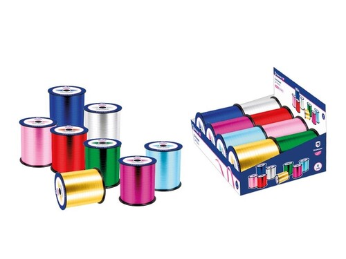 EXPOSITOR 8 CINTAS REGALO 5MMX500M 8 COLORES SURTIDOS