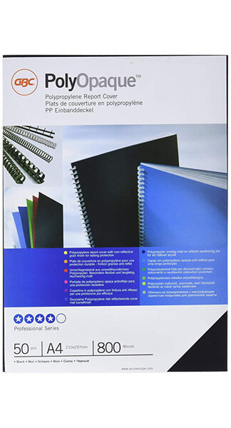TAPA ENCUADERNAR A4 PP 800M NEGRO OPACO-50U PACK