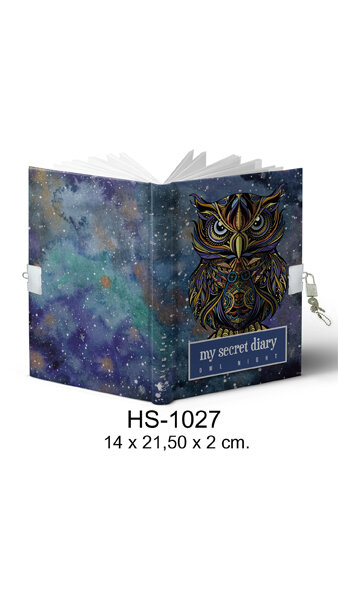 DIARIO A5 CON CANDADO BUHO OWL NIGHT