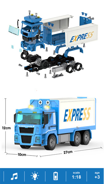 CAMION REPARTO EXPRESS LUZ Y SONIDO KIT MONTAJE 80 PIEZAS