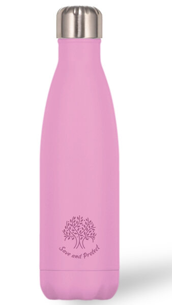BOTELLA 500ML ROSA PASTEL SAVE THE PLANET ACERO INOXIDABLE