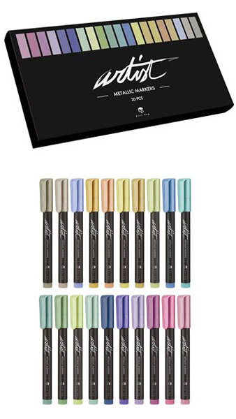 ROTU METALICO 20 COLORES SURTIDOS ESTUCHE ARTIST METALLIC