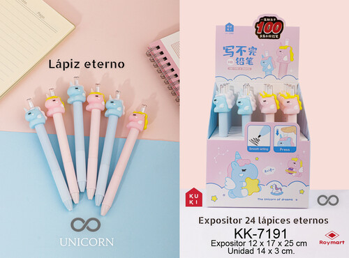 LAPIZ INFINITO UNICORNIO SURTIDO - 24U EXPOSITOR