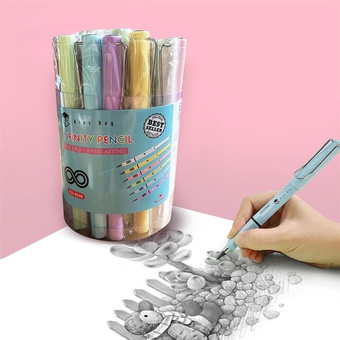LAPIZ INFINITO 6 COLORES PASTEL - BOTE 30U PVC