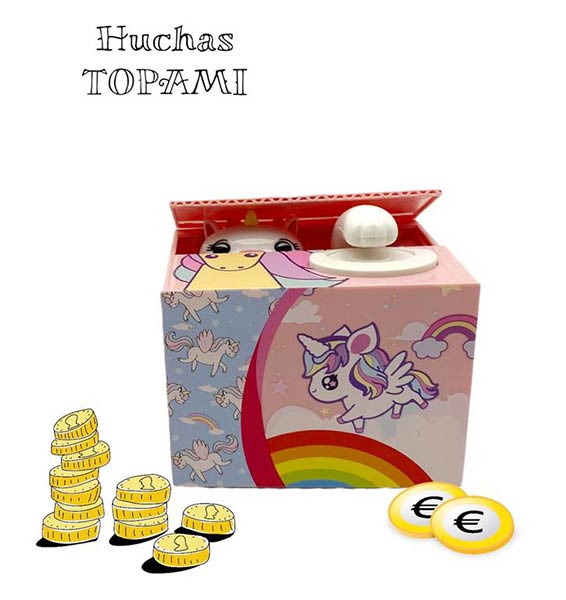 HUCHA UNICORNIO GUARDAMONEDAS 12,5X10,5X10,5CM